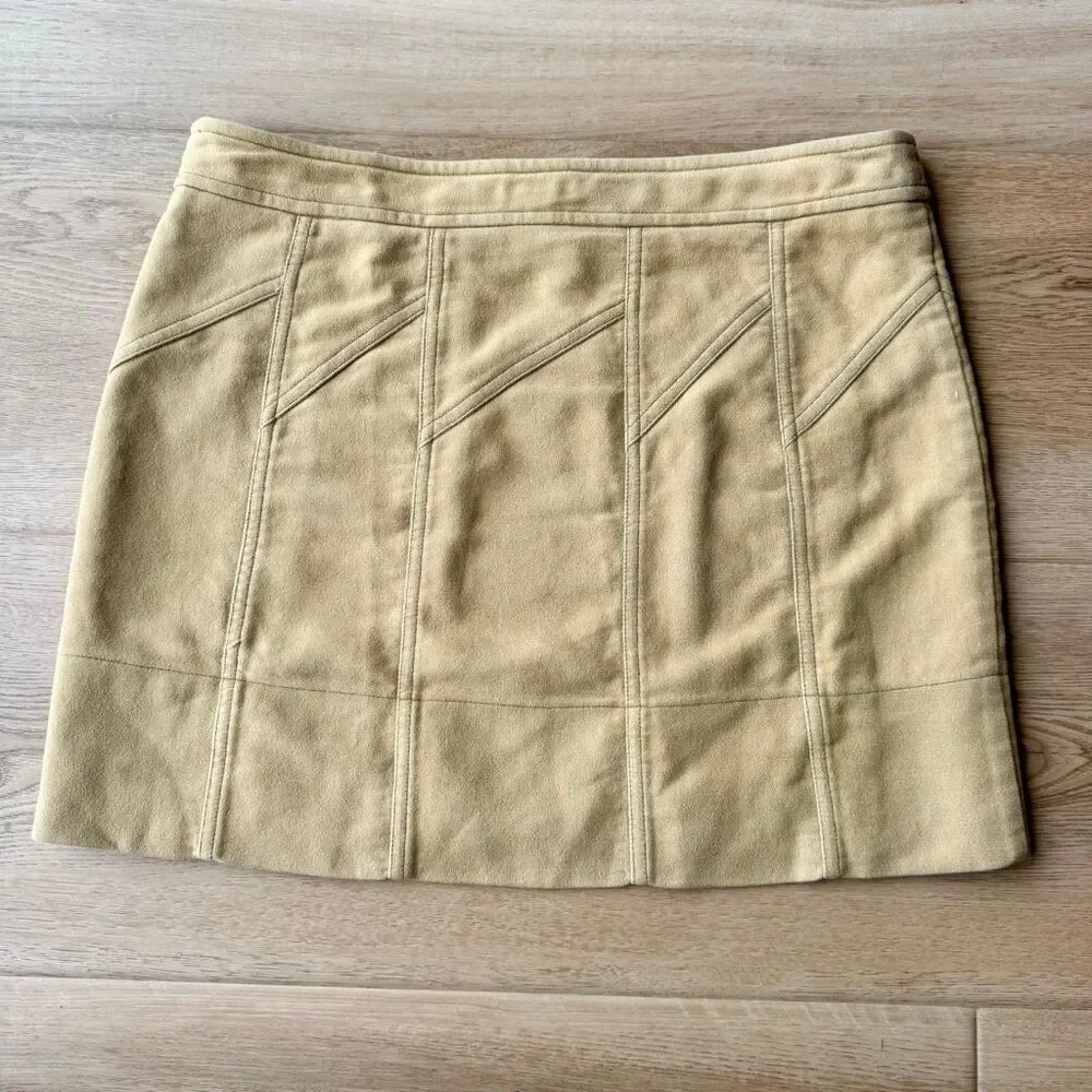 Vintage American Eagle NWT Y2K Tan Paneled Beige Cotton Mini Skirt Preppy Size 4